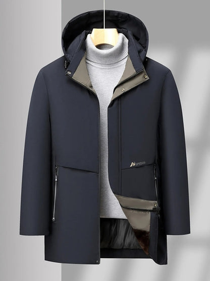 Men's Plus Size Thermal Lining Hooded Winter Coat