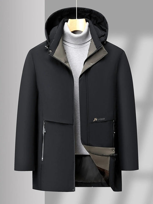 Men's Plus Size Thermal Lining Hooded Winter Coat